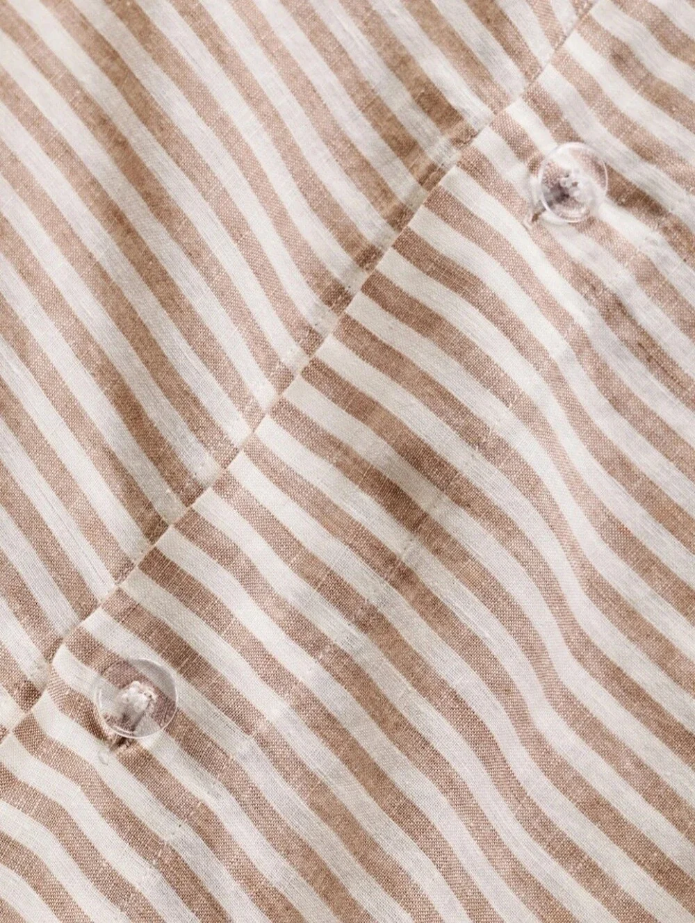 Quince Linen Latte/White Stripe Duvet Cover Full/Queen